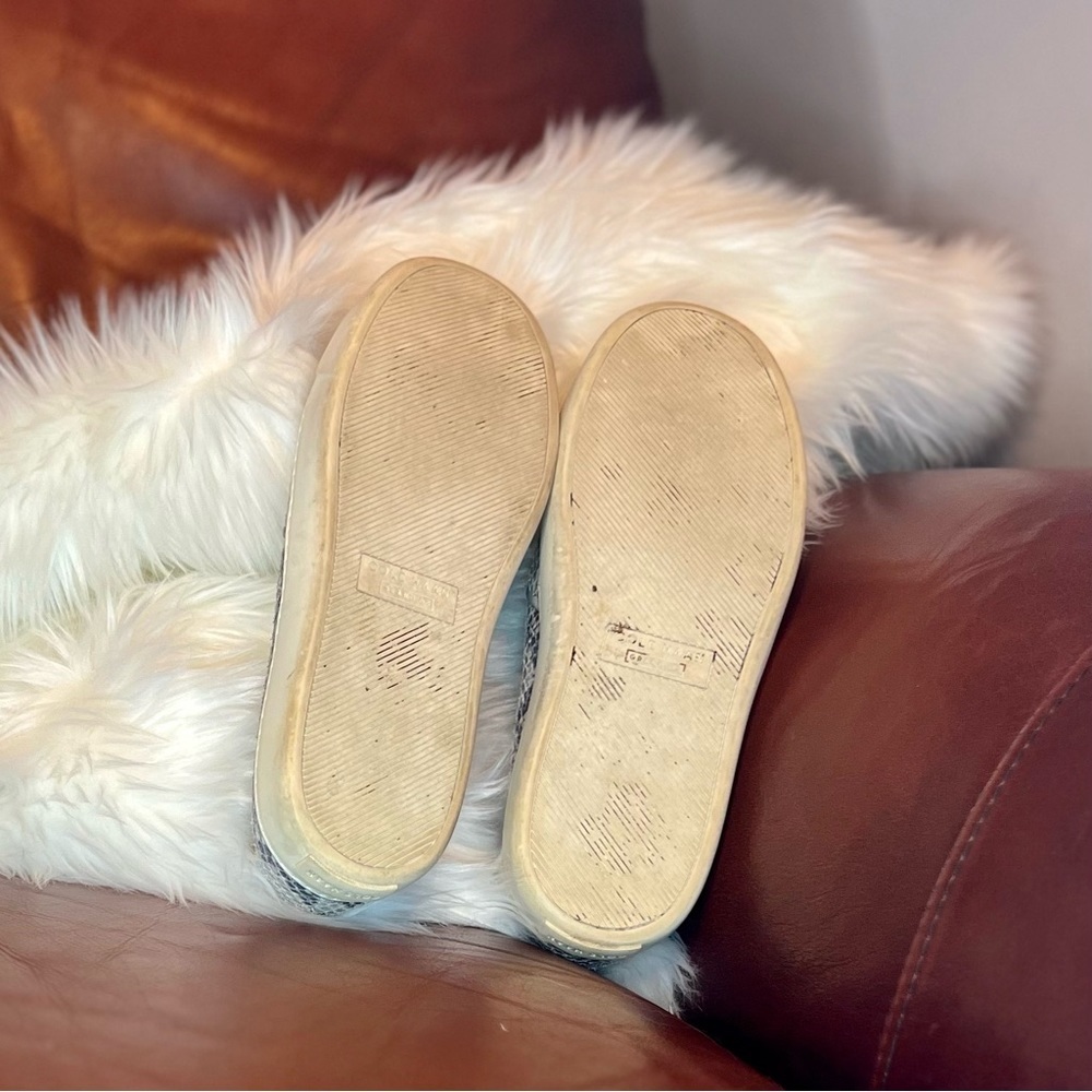 Cole Haan Silver and Gray Snakeskin Slip Ons - Picture 6 of 7